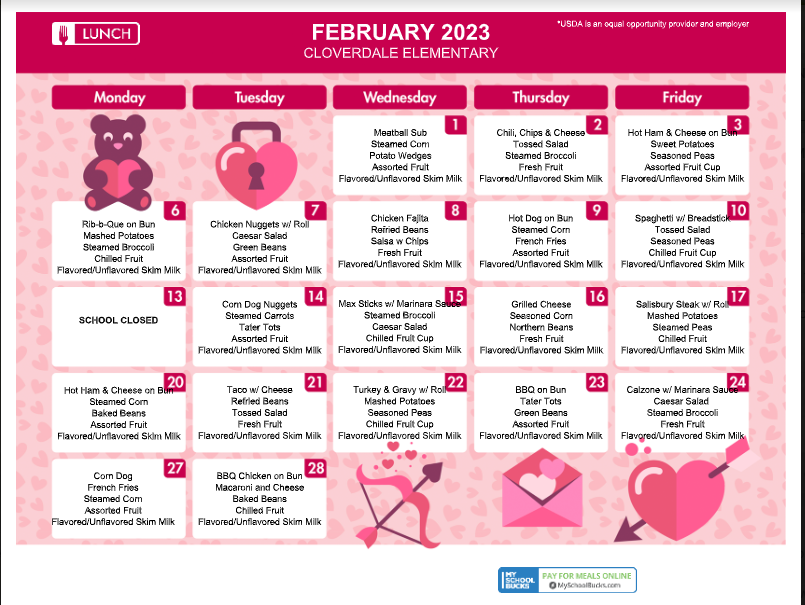 February Menus